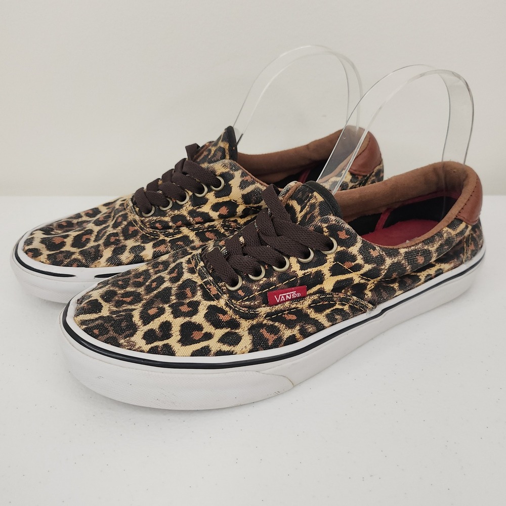 Vans Leopard Cheetah Animal Print Canvas Era Sneakers Mens 8 Womens 9.5 Skate